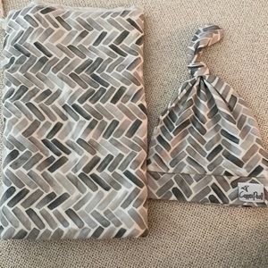 Copper Pearl swaddle blanket and hat